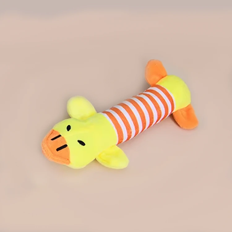 2024 New Arrivals Cute Animals Shaped Plush Pet Squeak Toys Dog Squeaky Toy Set-yellow 1