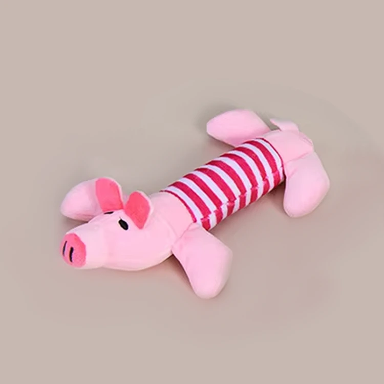 2024 New Arrivals Cute Animals Shaped Plush Pet Squeak Toys Dog Squeaky Toy Set-pink 1