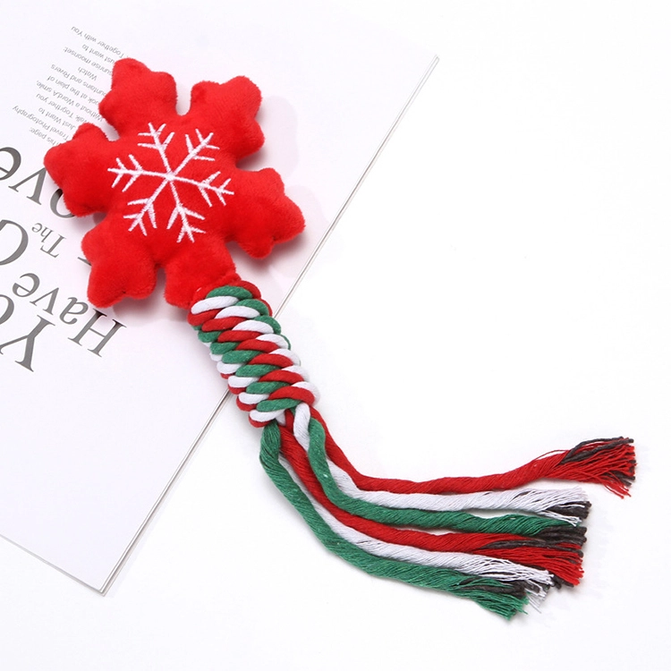 Eco Friendly Xmas Dog Toy Plush Rope Ball Chew Training Indestructible Funny Christmas Dog Ball Toy-5 1