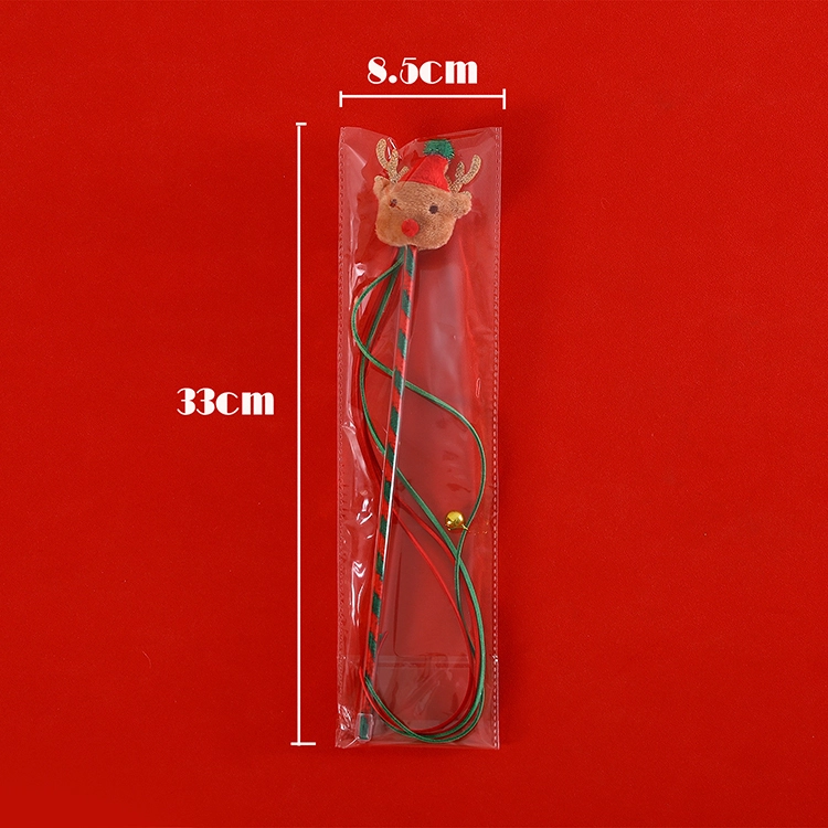 Hot Sale 2024 Christmas Cat Toys, Interactive Pet Cat Teaser Stick, Plush Cat Wand Toy for Cats Playing-2 1