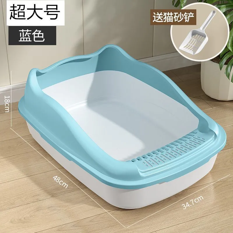 Wholesale Large Space Cat Litter Box Thickened Material Multi-Color Cat Litter Box-blue 1