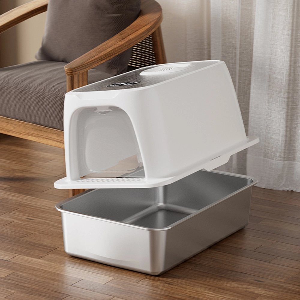 groothandel Nieuwe Open kattenbak roestvrijstalen kattenbak kattenbak RVS 304 Kattentoilet 1