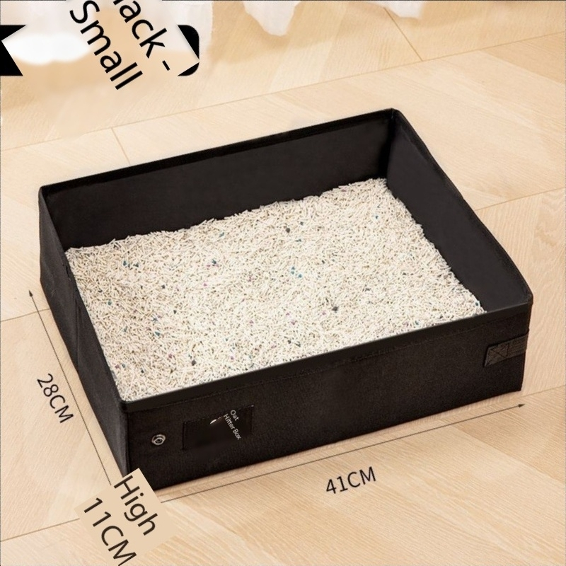 wholesale Travel Litter Box, Cat Portable Litter Box, Foldable Travel Litter Box for Cats in Car-black 1
