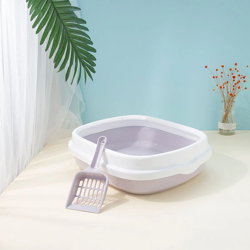 Hot Sales Pet Products Cleaning Plastic Environmentally Friendly And Biodegradable Cat Litter Box-purple 1