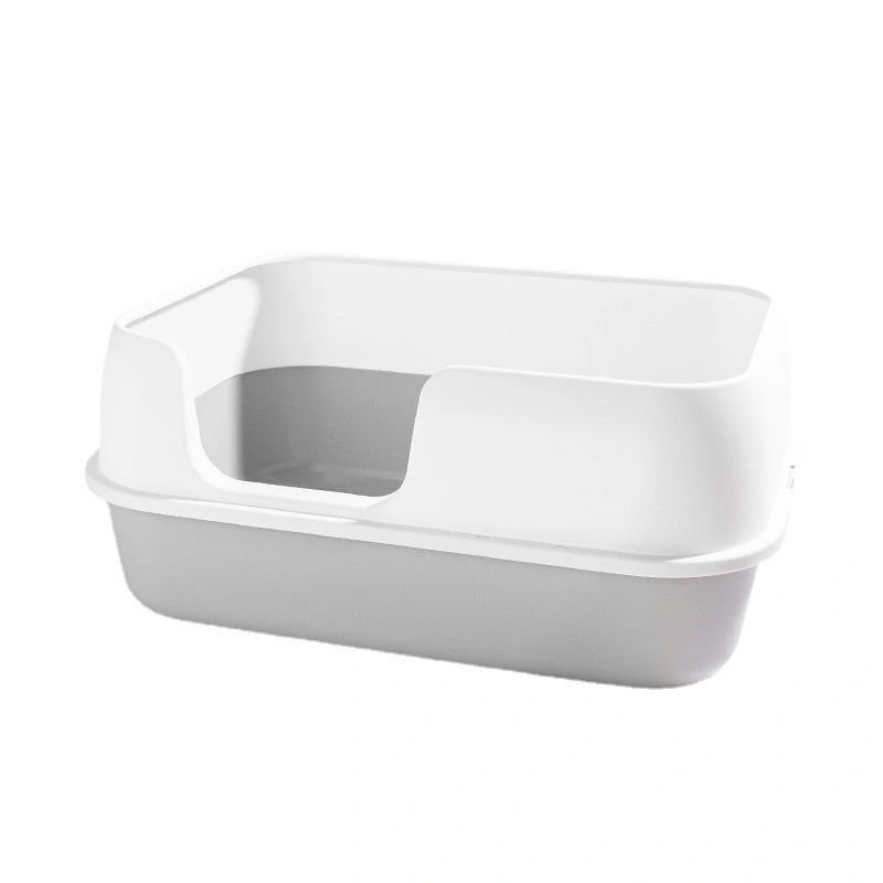 Wholesale Cat Litter Box Pet Large Space Cat Litter Box Furniture Cats Toilet with Open Top-white 1