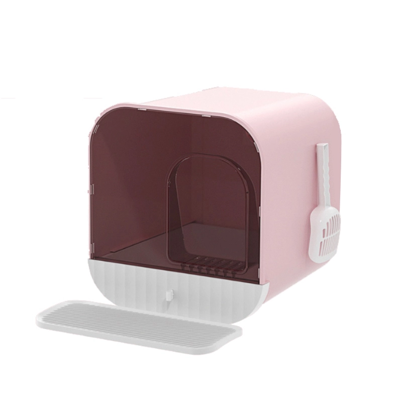 Wholesale Pet Product Luxury Cat Toilet Litter Cat Litter Box-pink 1
