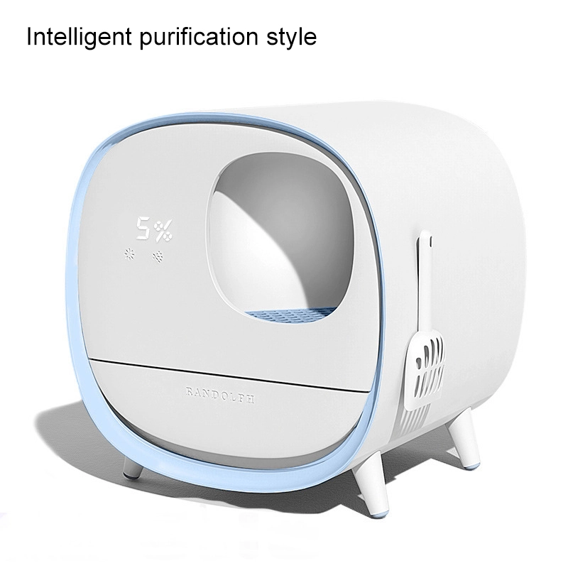 groothandel huisdierreinigingsproduct dierenbak kattenbak slim kattentoilet kattenbak kattenbak met luchtreiniger automatisch kattentoilet-blauw 1