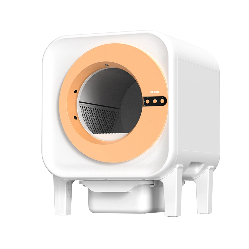 Cat Toilet Supplies Artificial Shove Self-Cleaning Litter Box Odor Removal Automatic Cat Litter Scooping Robot With App Control-orange1 1