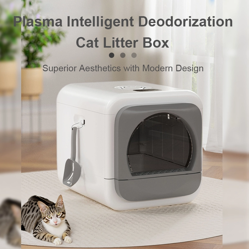Pet Supplier wholesale Luxury Fully Enclosed Self Clean Wifi Automatic Smart Cat Litter Toilet Box 1