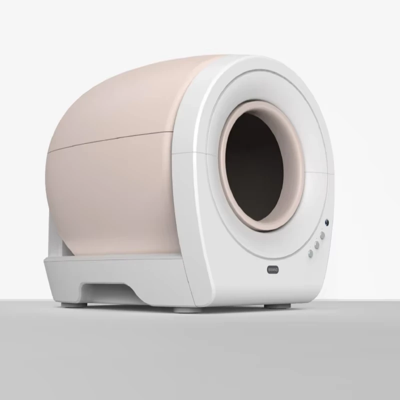 Huisdier Zelfreinigende Kattenbak Voor Binnen Luxe Kunststof Halfgesloten Grote Kattenbak Toilet-roze 1