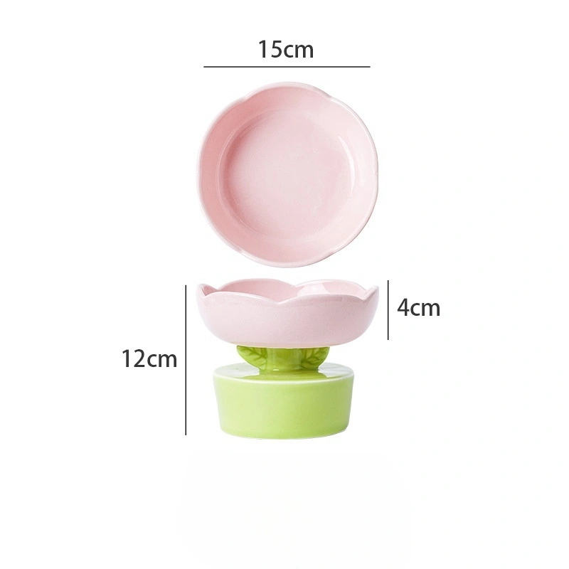 wholesale Fashionable New Dog Bowl Pet Popular Logo Cat Big Dog Drinking Basin Ceramic Pet Bowl-pink 1