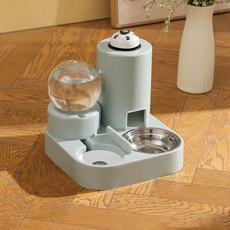 wholesale Gravity Pet Feeder and Water Dispenser Set-Automatic Pet Feeder and Water Dispenser 2 in 1 Suitable for Tracing Dogs and Pets-blue 1