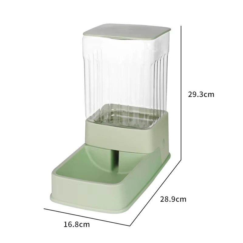 wholesale 3.5L Automatic Pet Food Feeder Water And Food Storage Anti-Spill Bowl Water Dispenser Pet Bowls & Feeders for Dogs and Cats-green water 1