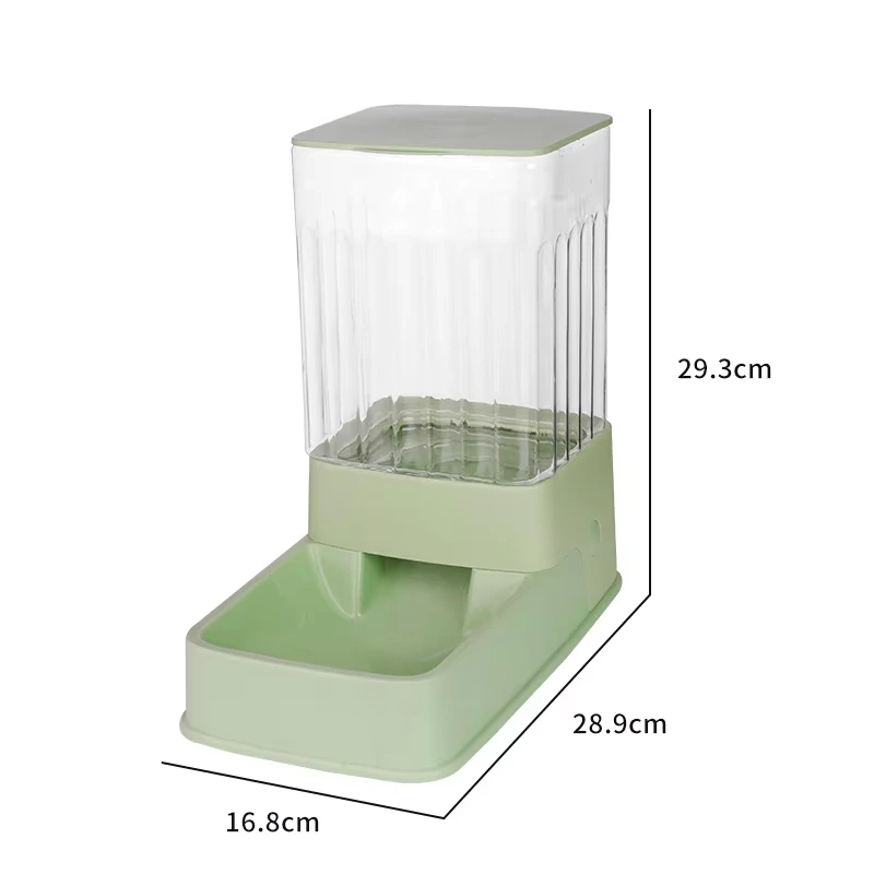 wholesale Alimentador automático de alimentos para mascotas de 3,5 l Almacenamiento de agua y alimentos Tazón antiderrames Dispensador de agua Tazones para mascotas & Comederos para perros y gatos-verde 1