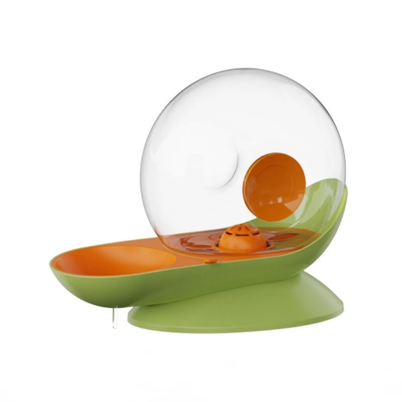 Snail-shaped Hot Customize Logo Trending Latest Stylish cat Water Fountain Dispenser Automatic wireless Drinking bowls- green 1