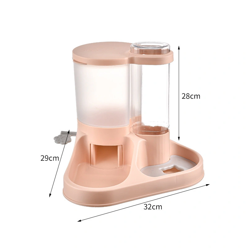 Hondenwaterdispenser Automatische kattenvoer Waterdispenser Voerbak Waterdispenser voor huisdieren Kleine, middelgrote en grote hondenbenodigdheden-roze 1