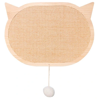 Factory custom wholesale solid wood sisal cat scratching board with fixed suction cup-M 1