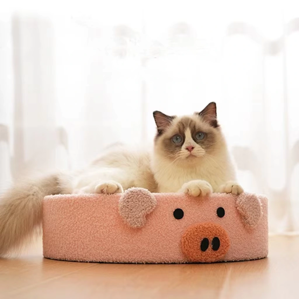 wholesale Cat Scratcher Cat Bed for Indoor Cats Natural Hand-Woven sisal Scratching Board Durable Protecting Furniture-pig 1