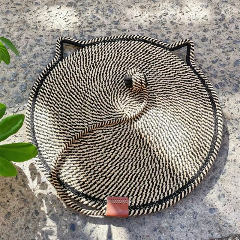 Groothandel Multifunctionele Aangepaste Kleur Natuurlijke Sisal Kat Krasplank Tapijt Katoenen Touw Huisdier Slaapmat Voor Kat Slijpen Klauw Spelen-donkergrijs 1