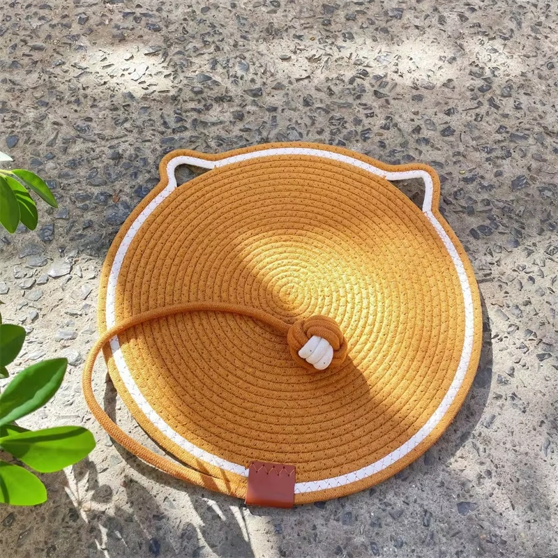 wholesale Multi-functional Custom Color Natural Sisal Cat Scratch Board Carpet Cotton Rope Pet Sleeping Mat For Cat Grinding Claw Playing-orange 1