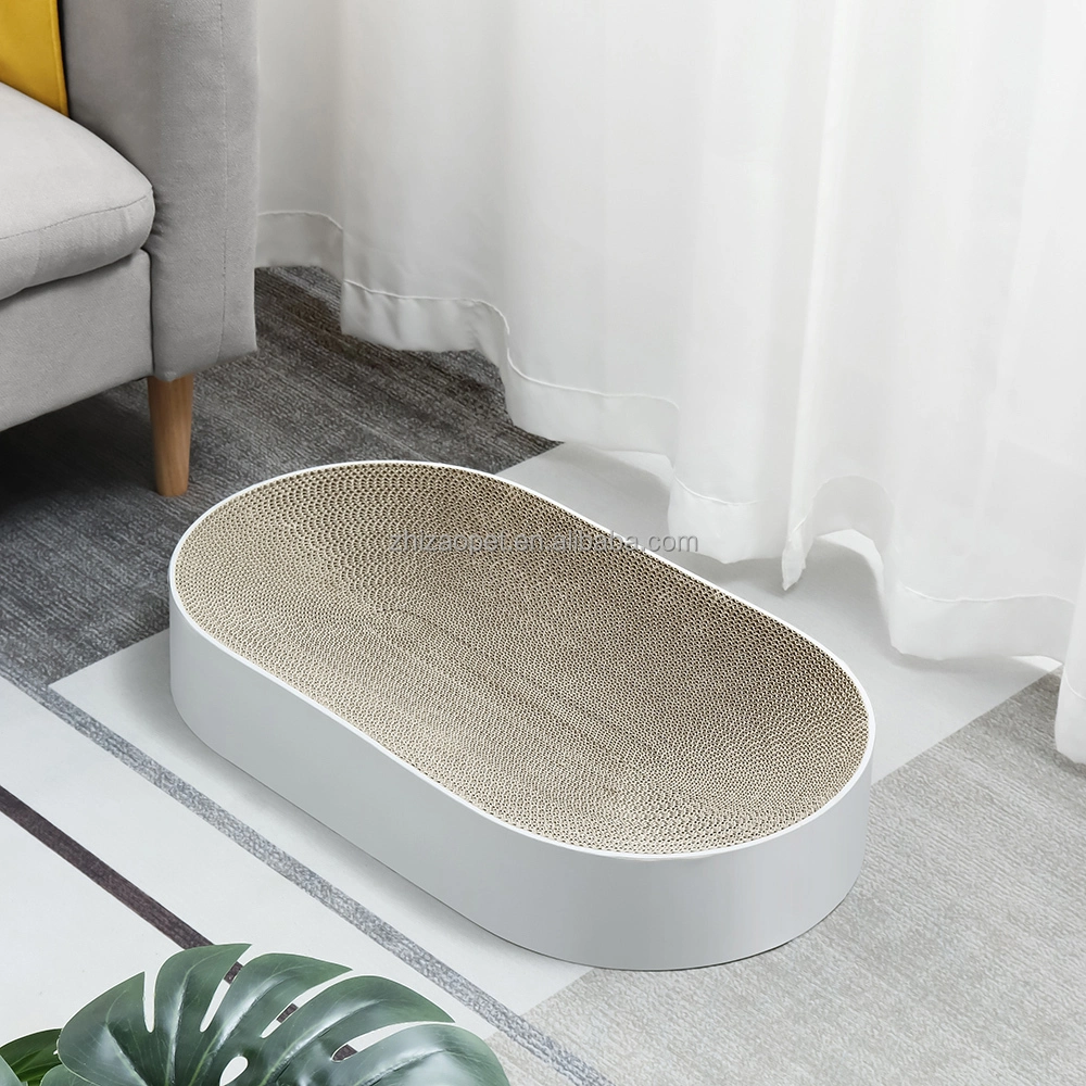 wholesale  Football field Cardboard cat scratcher original patented cat scratching lounge bed-white 1