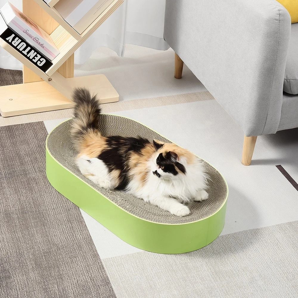 groothandel Voetbalveld Kartonnen krabpaal origineel gepatenteerd kattenkrab-loungebed-groen 1