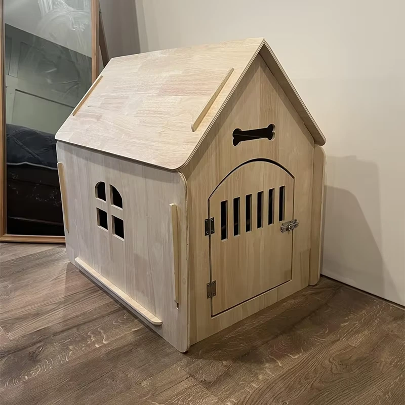 wholesale Weatherproof Solid Wood Dog House with Door for Small & Medium Dogs Indoor & Outdoor Use Easy Assembly & Air Vents 1