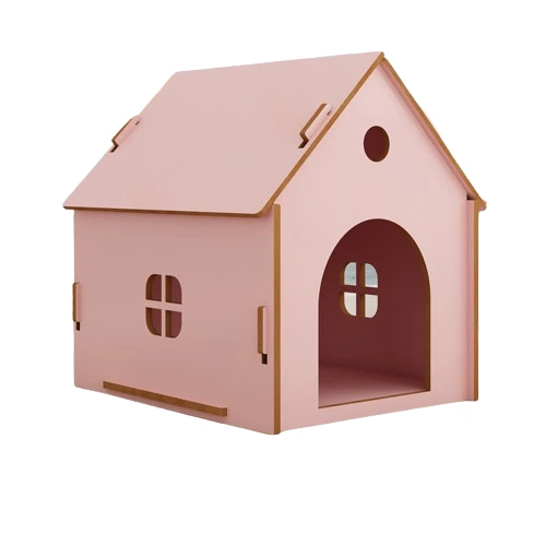 wholesale Four Seasons Pet House Solid Wood Removable Waterproof Small Cat and Dog House-pink 1