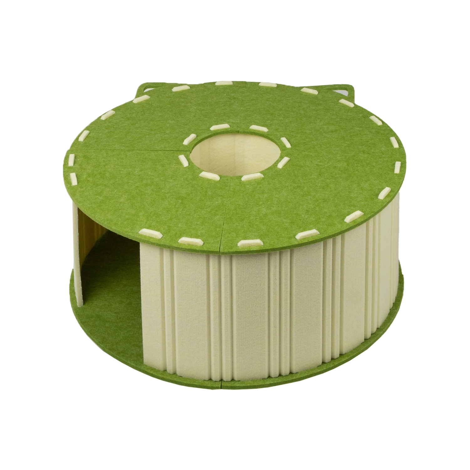 wholesale  Handmade Cat Bed Cave Easy-to-Wash Simple Pet Bed for Cats Kittens Felt House Animal Pattern Resting-green 1