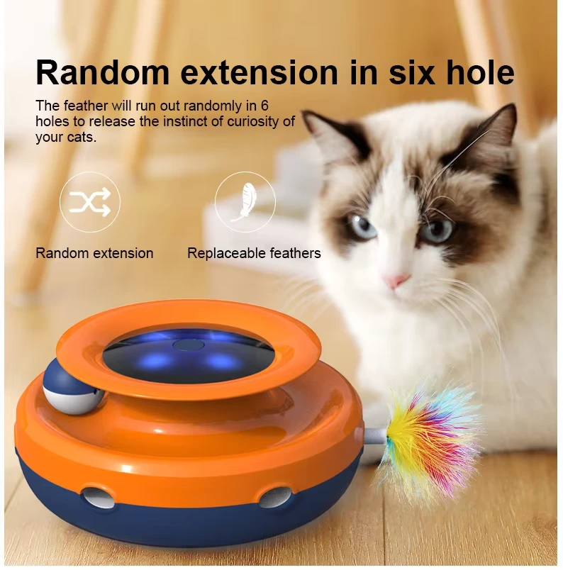 Ejercicio de entrenamiento extraíble personalizado, 3 niveles, pistas de rodillos de plástico, torre, pelota para gato, juguete interactivo para gatos, color naranja 1