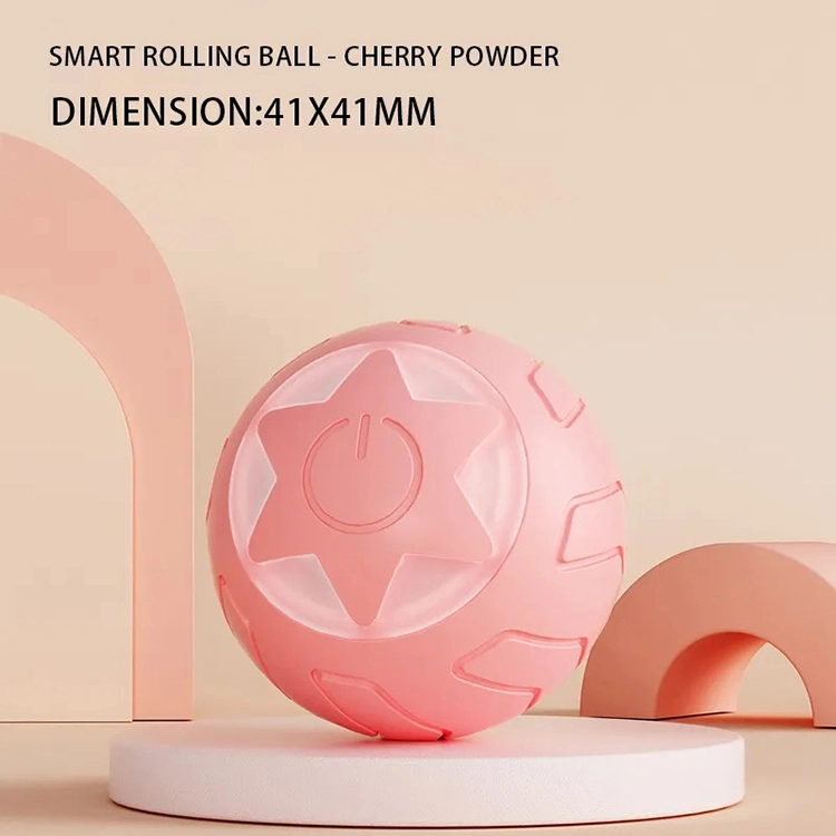 wholesale Electric Pet Cat Toys Automatic Rolling Smart Cat Ball Training Self-Moving Kitten Toy Cat Playing Indoor Interactive Pet Toys-pink 1