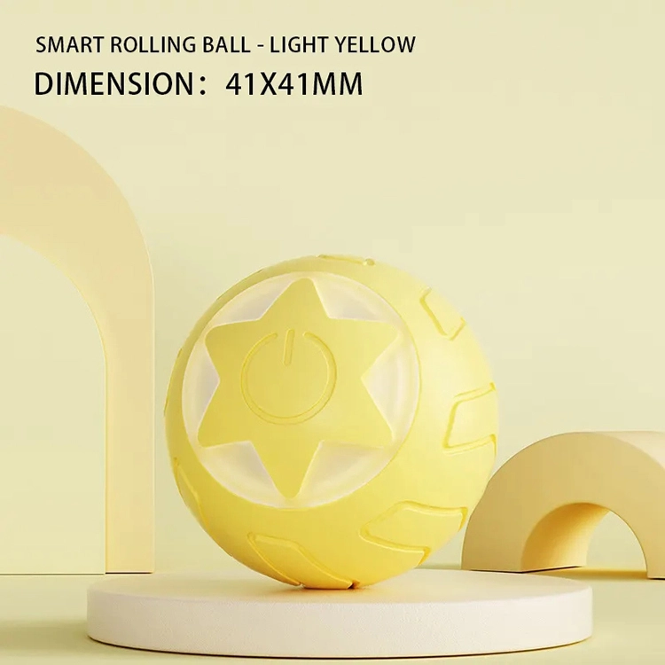 wholesale Electric Pet Cat Toys Automatic Rolling Smart Cat Ball Training Self-Moving Kitten Toy Cat Playing Indoor Interactive Pet Toys-yellow 1