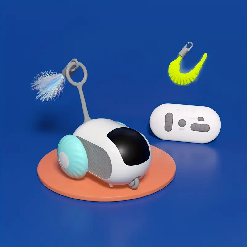 Venta al por mayor Juguete interactivo para gatos con control remoto eléctrico inteligente Ratoncito relajante para correr Deportes Juguete automovible de silicona-verde 1