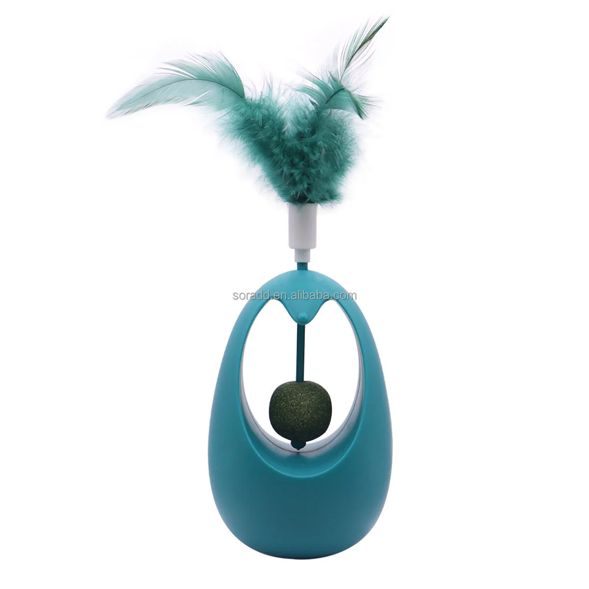 wholesale Catnip  Toys for Cats Tumbler Cat Toy with Edible Catnip Balls Interactive Funny Toy Indoor with Feathers Exercise Plaything-blue 1