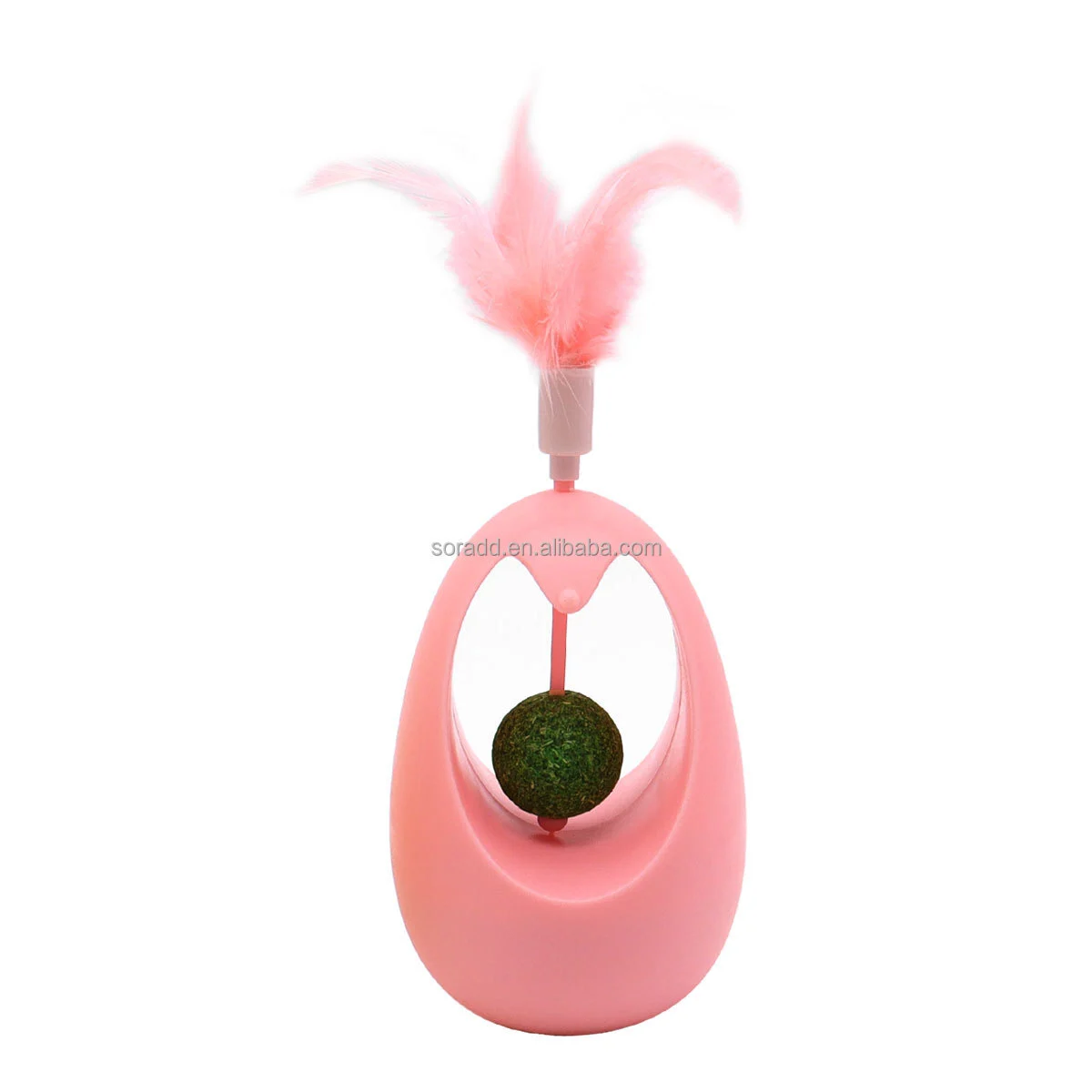 wholesale Catnip  Toys for Cats Tumbler Cat Toy with Edible Catnip Balls Interactive Funny Toy Indoor with Feathers Exercise Plaything-pink 1
