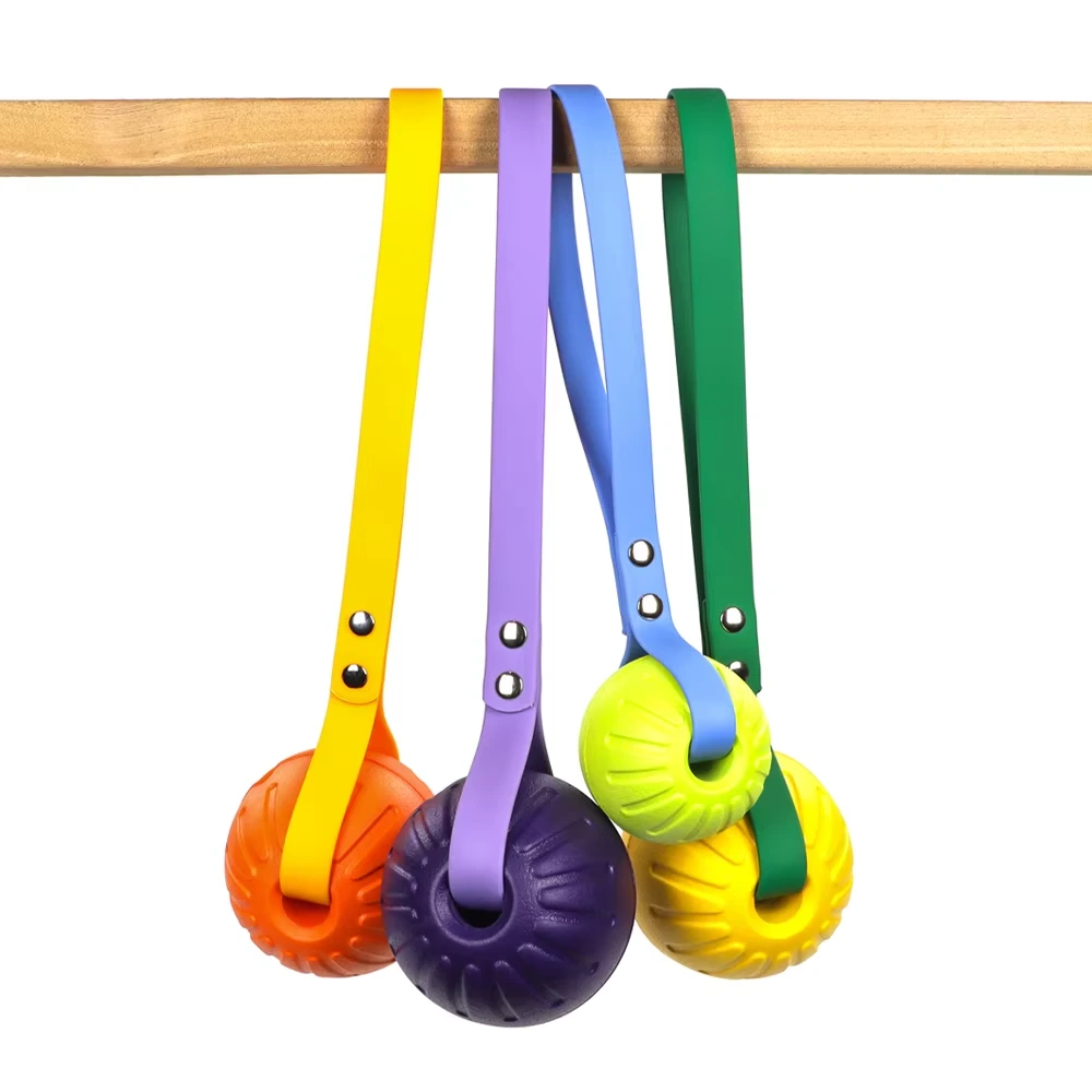 wholesale New Products Natural Rubber Ball With PVC Coated Webbing Interactive Dog Toy for Dogs Boredom and Chewy Food Toys 1