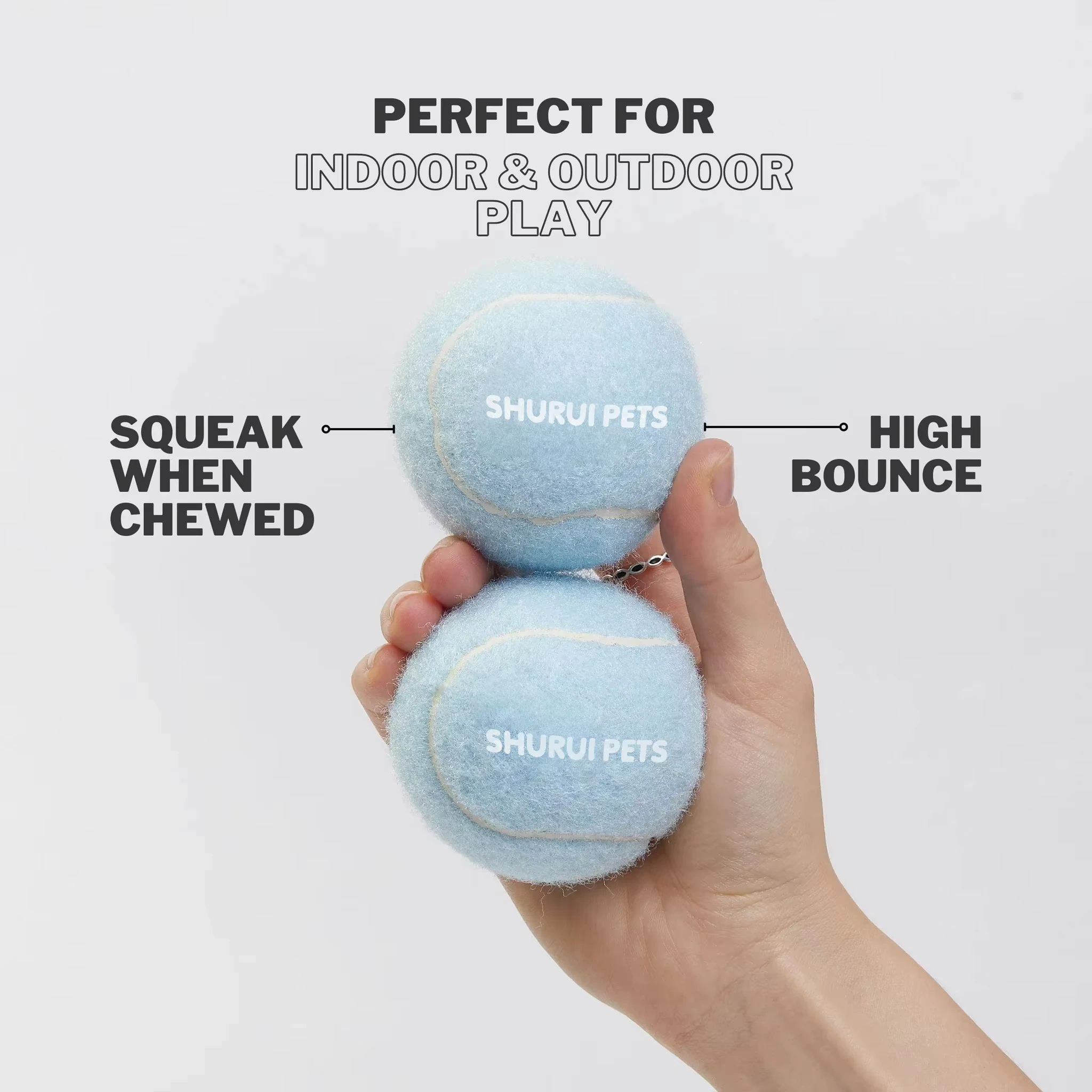 Pet Suppliers Custom logo Eco-Friendly Throwing Dog Chew Toys Wholesale Rubber Pet Tennis Balls interactive Dog toy ball-blue 1