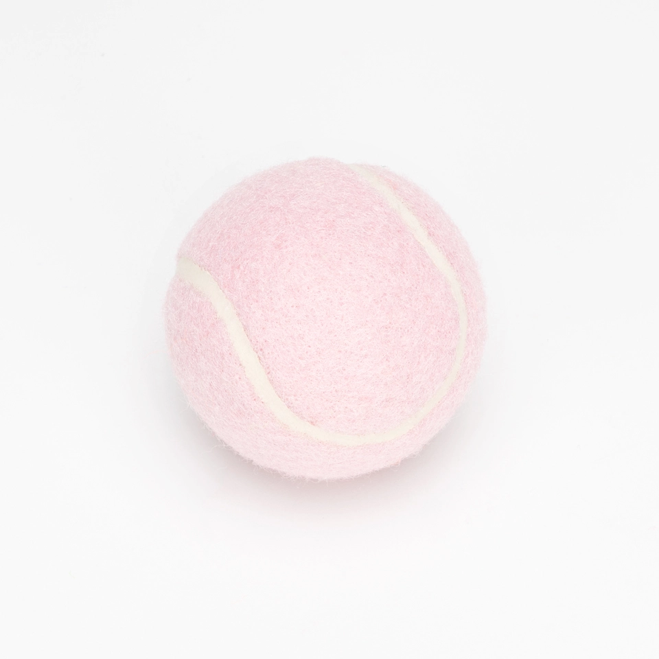 Pet Suppliers Custom logo Eco-Friendly Throwing Dog Chew Toys Wholesale Rubber Pet Tennis Balls interactive Dog toy ball-light pink 1