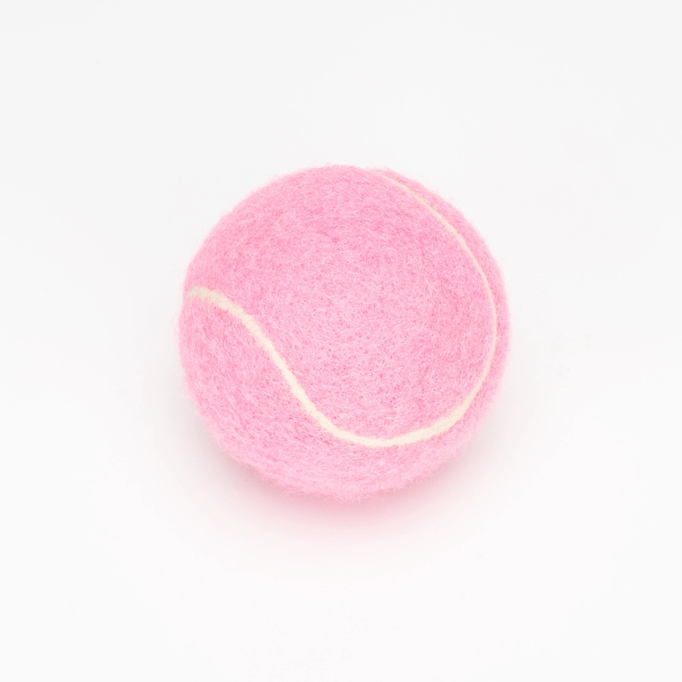Pet Suppliers Custom logo Eco-Friendly Throwing Dog Chew Toys Wholesale Rubber Pet Tennis Balls interactive Dog toy ball-pink 1