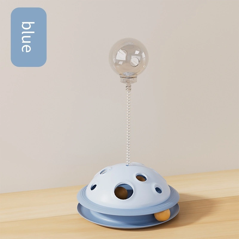 wholesale High Quality Pet Transparent Leak Food Ball Cat Dog Interactive Tunnel Tease Cat Ball-blue2 1