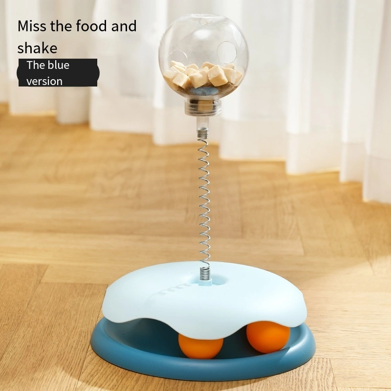 wholesale High Quality Pet Transparent Leak Food Ball Cat Dog Interactive Tunnel Tease Cat Ball-blue 1