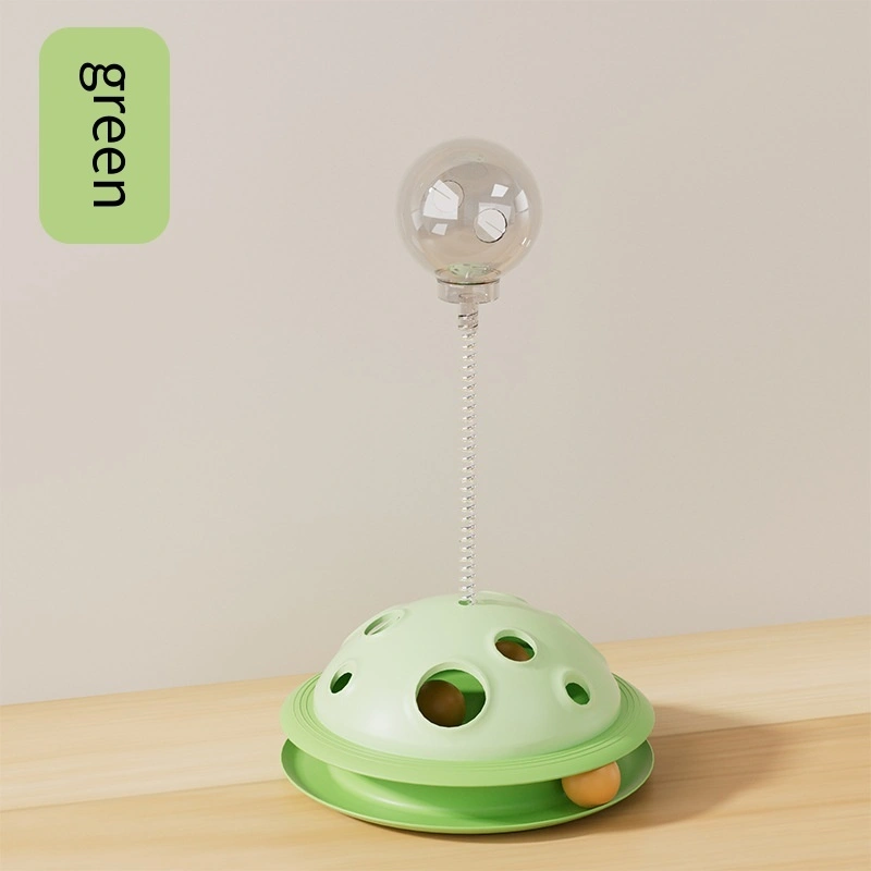 wholesale High Quality Pet Transparent Leak Food Ball Cat Dog Interactive Tunnel Tease Cat Ball-green 1