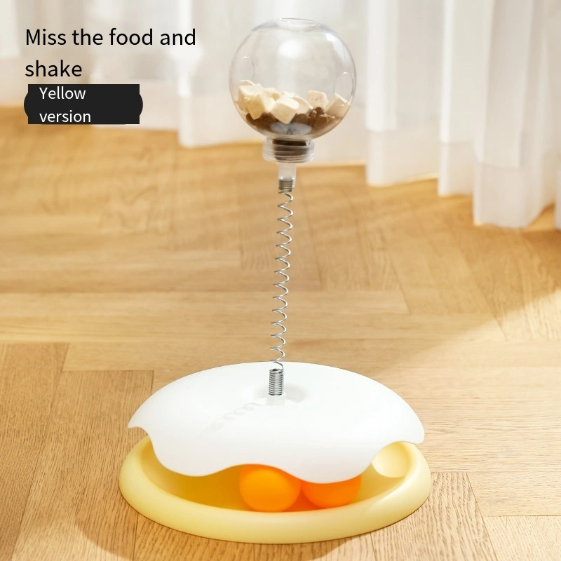 wholesale High Quality Pet Transparent Leak Food Ball Cat Dog Interactive Tunnel Tease Cat Ball-yellow 1