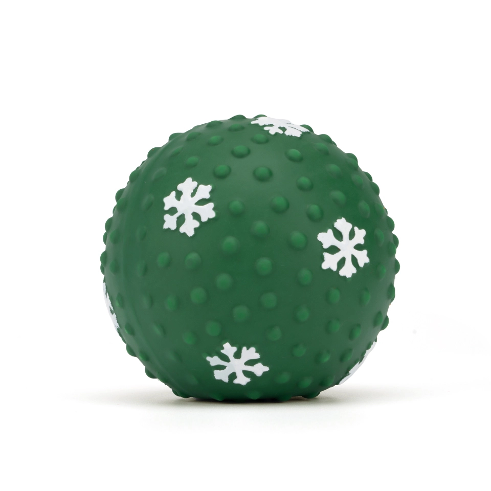 wholesale Christmas Bite Resistant Elastic Latex Rubber Dog Toy Balls Dog Squeaky Toys Interactive Dog Toy-green 1