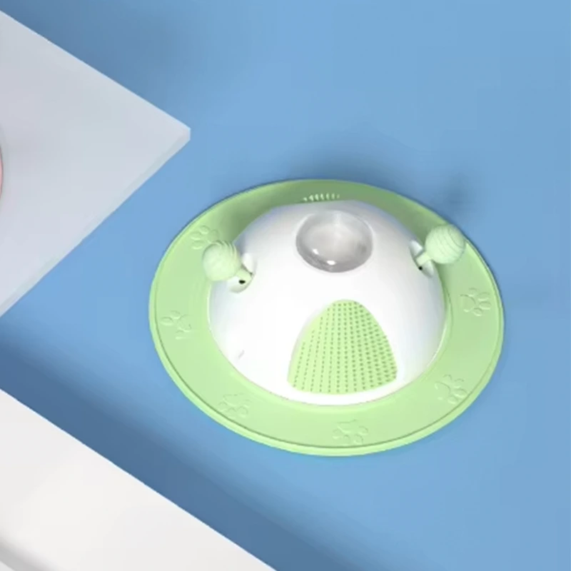 wholesale Cápsula inteligente antideslizante para gatos con fugas de nave espacial Comida para mascotas Juguete-verde 1