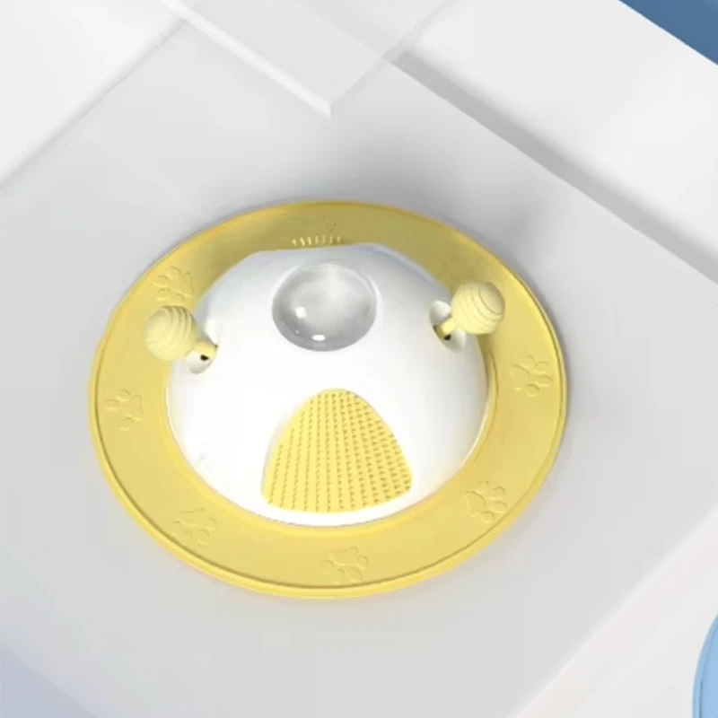 groothandel antislip Cat Smart Capsule lekkende ruimteschip huisdiervoer speelgoed-geel 1