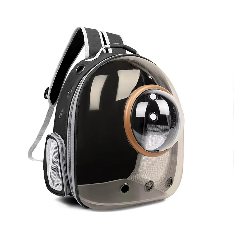 Hot Selling Breathable Transparent Space Capsule Cat Dog Travel Bag Pet outdoor Carrier Backpack-black 1