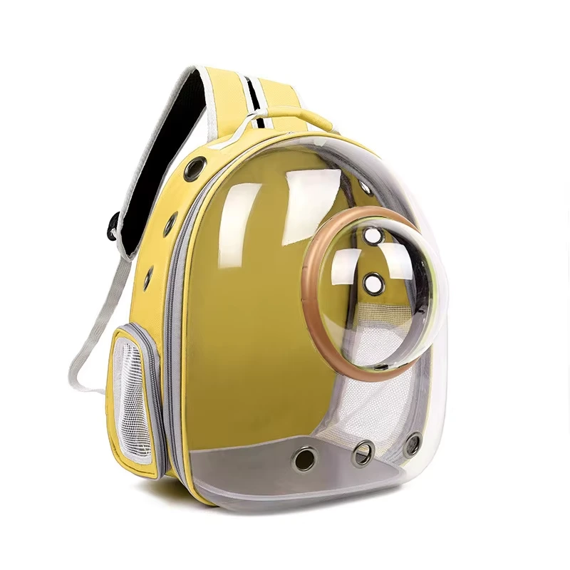Hot Selling Breathable Transparent Space Capsule Cat Dog Travel Bag Pet outdoor Carrier Backpack-yellow 1