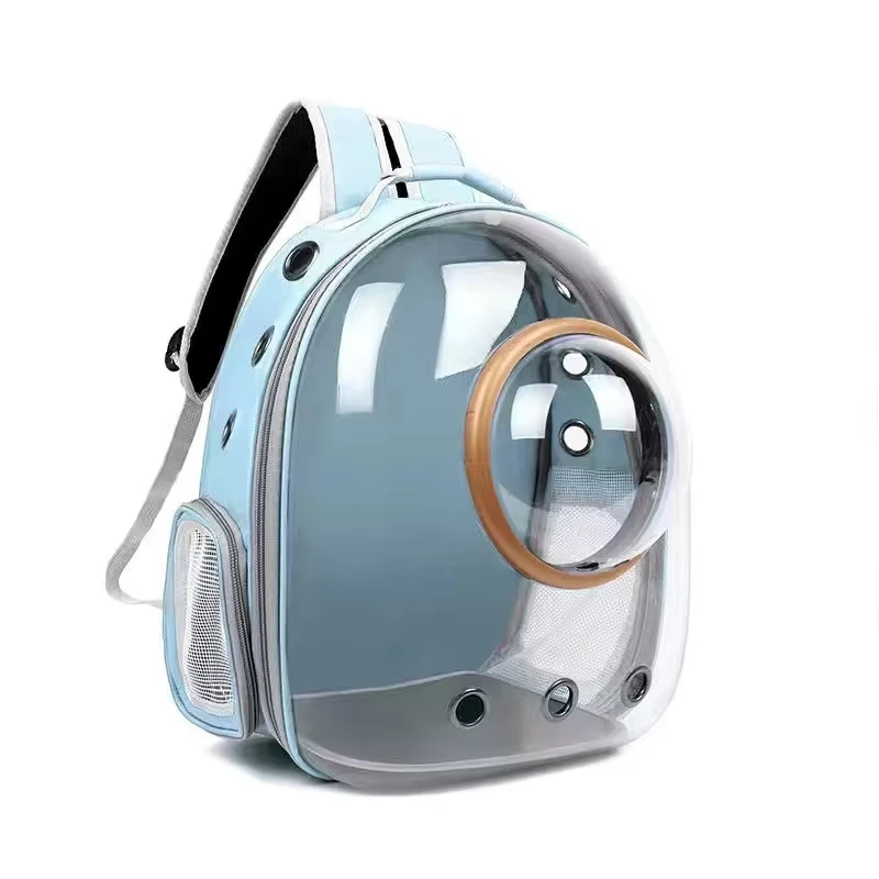 Hot Selling Breathable Transparent Space Capsule Cat Dog Travel Bag Pet outdoor Carrier Backpack-light blue 1