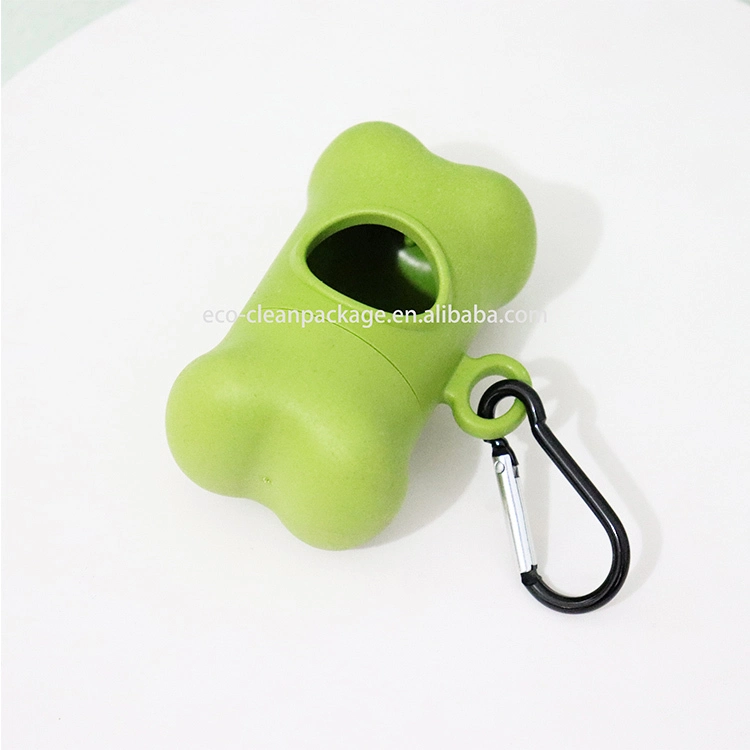 wholesale dog poop bag dispenser customized private tags dog waste bag holder bone shape-green 1